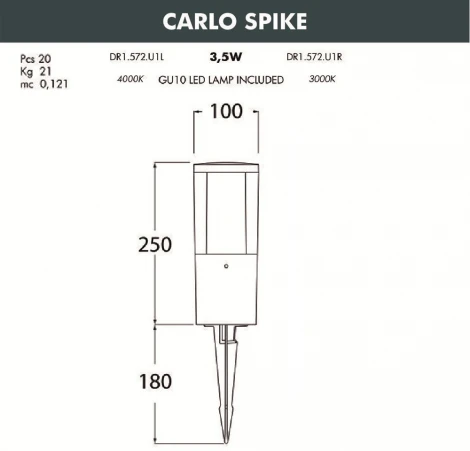 Грунтовый светильник Fumagalli Carlo DR1.572.000.AXU1L (220V, круглые, IP55)