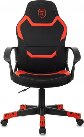 Кресло игровое Zombie 100 черный/красный ткань/эко.кожа крестов. пластик пластик черный