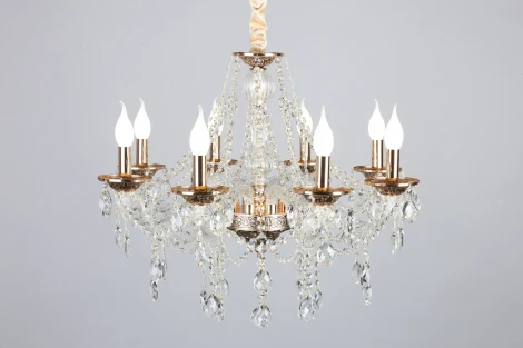 Подвесная люстра Omnilux Gadoni OML-74803-08 (220V, подвески, на цепи, подсвечник, свеча)