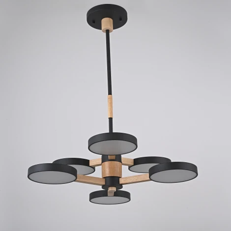 Потолочная люстра Wi-Fi на штанге Turna Dbl L6 Black By ImperiumLoft Turna-Dbl01 (LED, 220V, голосовое управление, умный дом - Алиса)