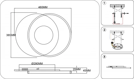 Потолочный светильник круглый светодиодный с регулировкой цветовой температуры Ambrella COMFORT FL4789 (220V, круглые, кольцо)