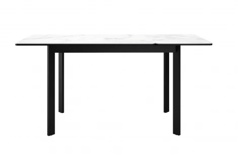Стол DikLine LK90 Керамика Белый мрамор/подстолье черное/опоры черные арт.00-00073913