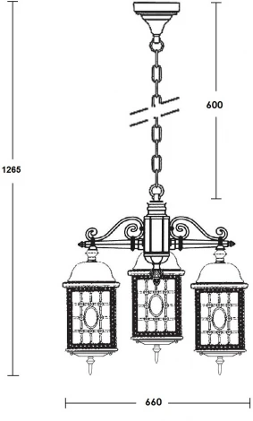 Уличный светильник подвесной Oasis Light LONDON L 64870L/3 cover Bl (220V, на цепи, фонарь, IP44)