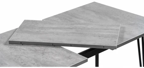 Стол раскладной Woodville Денвер Лофт 120 25 мм бетон / черный матовый 506944