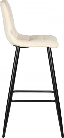 Стул барный DOBRIN NICOLE (черные матовые ножки, кремовый велюр (108-113))