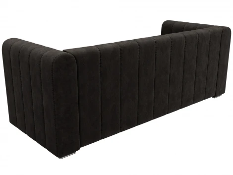 Диван прямой Лига-073 (ДСП,Фанера/Пластик/Велюр/Коричневый) Лига Диванов 129989