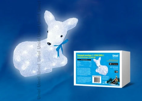 Световая фигура Uniel ULD-M2926-040/STA WHITE IP20 LYING FAWN-1 (LED, 220V, животные, олень)