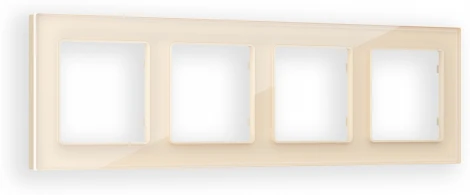 Рамка Ambrella Volt ALFA Platos (Бежевый Стекло органическое) 4-ая AF330304