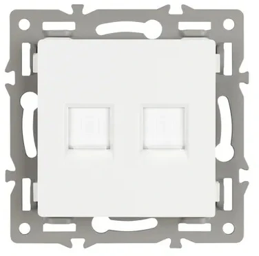 Механизм компьютерной розетки двойной SCT-MPC2-PL-WH (RJ-45, CAT6) (Arlight) 045336