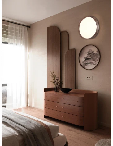 Настенно-потолочный светильник Sonex Zif Wood 7637/DL BASICA SN пластик/корич. под дер. LED 48Вт 3000-6000K D385 IP43 пульт ДУ (220V, круглые)