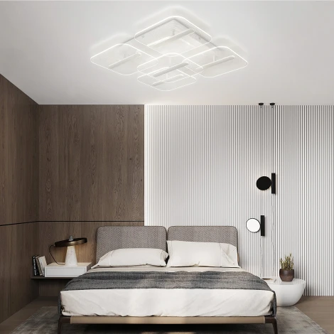 Потолочная люстра светодиодная Natali Kovaltseva Gravur LED LAMPS 81383 с пультом ДУ, моб. приложением 80W, белый, LED