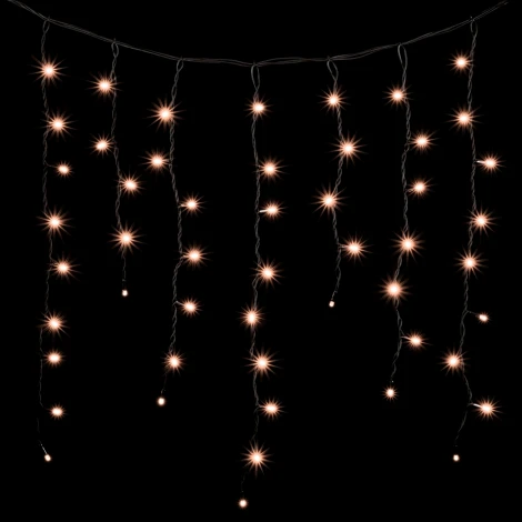 Гирлянда Бахрома 3,2 x 0,9 м Экстра Тепло-Белая 220В, 168 LED, Провод Черный Каучук, IP65