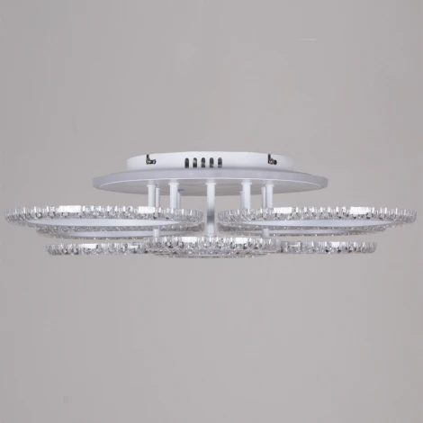 Потолочная люстра светодиодная на штанге с пультом с регулировкой цветовой температуры, яркости и ночным режимом Reluce 36890-0.3-4+4A WH (RGB)