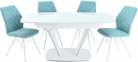 Стол Аврора Дрезден, OPTIWHITE Белый/Белый матовый шагрень