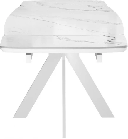 Стол DikLine DKU120 Керамика Белый мрамор/подстолье белое/опоры белые (2 уп.) арт.00-00074483