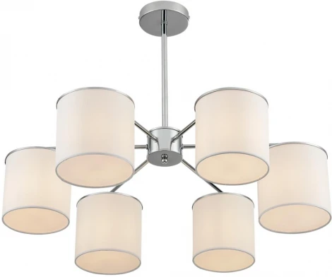 Потолочная люстра на штанге Lumion Suntori 6591/6 хром/белый, металл/текстиль E14 6*40W 220V (круглые)
