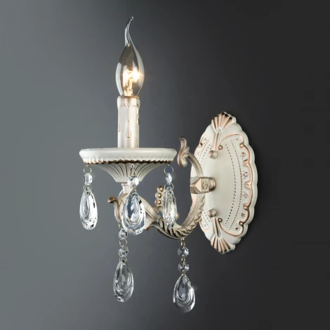 Бра Eurosvet Lia 3585/1 белый/прозрачный хрусталь Strotskis