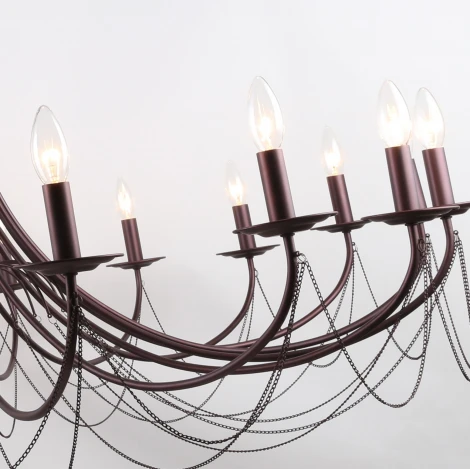 Подвесная большая люстра F-Promo Plini 2590-18P (220V, на цепи, свеча)