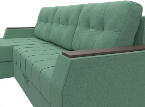 Диван угловой Эмир БС левый угол (Зеленый/Рогожка) Лига Диванов арт.123555L