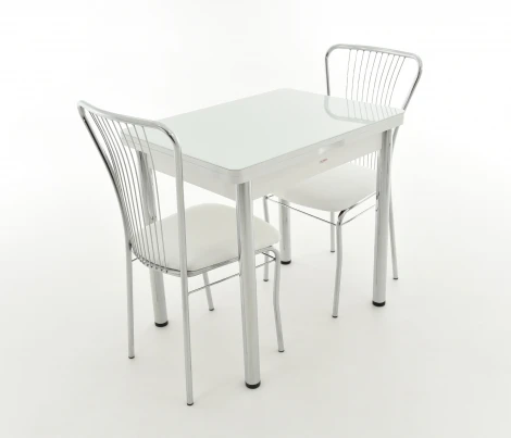 Стол Аврора Бари мини, Стекло, Белый