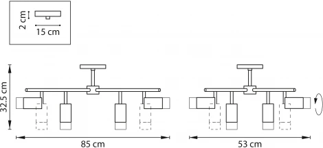 Люстра потолочная на штанге Rullo LR7283681 (571728+214436-8+202431-8) Lightstar (220V)
