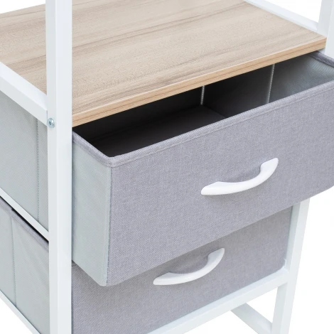 Комод Leset Ноа с вешалкой (Сталь,Искусственный лен/Светло-серый) арт.2500000225543