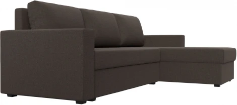 Диван угловой Траумберг Лайт правый угол (Коричневый/Рогожка) Лига Диванов арт.121138