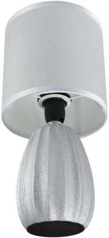 Настольная лампа Lumion Evana 8172/1T серебро/серый керамика/текстиль E14 1*40W 220V (выключатель, круглые)