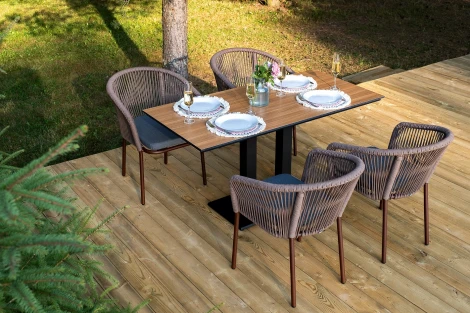 "Каффе Дабл" обеденная группа на 4 персоны, цвет "дуб" 4SIS арт.УТ-00009331