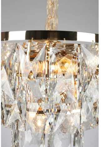 Подвесная люстра ярусная Omnilux 729 OML-72903-09 (220V, хрусталь, на цепи, круглые)