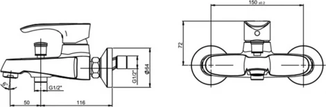 Смеситель Paini Palermo PACR111KM для ванны с душем
