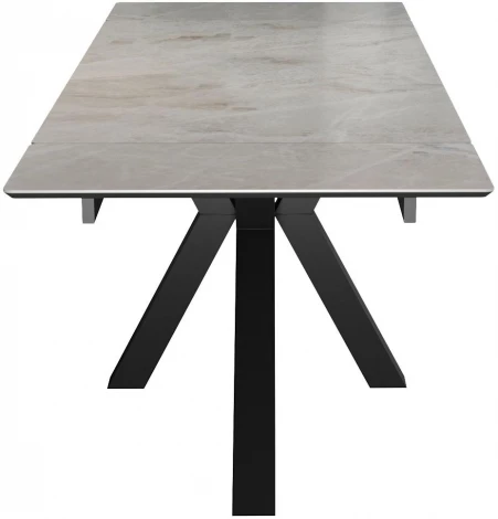 Стол DikLine SFE140 Керамика Italian Grey (глянец серый)/подстолье черное/опоры черные (2 уп.) арт.00-00075483