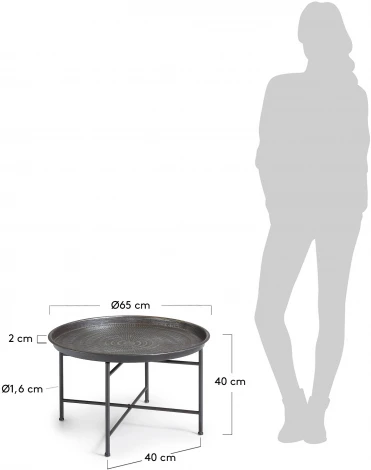 Журнальный стол La Forma (ex Julia Grup) Dalinea (Серый,Серебряный/ Сталь,Металл)