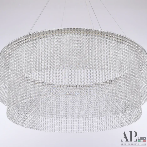 Подвесная люстра светодиодная APL LED Sicilia SH02.93.C.Ni.4000 (220V, хрусталь, на тросе)