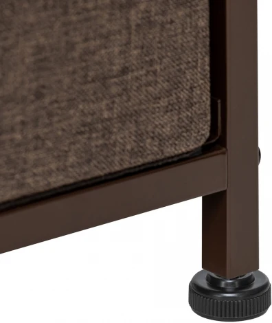 Комод Leset Локи 5 ящиков с полкой (Сталь,Искусственный лен/Бежевый,Светло-коричневый,Темно-коричневый) арт.2500000229091