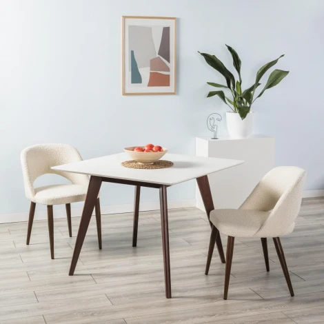 Стол R-Home Лунд 860*860 Белый Темный орех