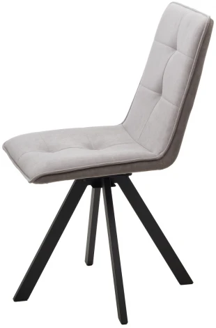 Стул BRONX, 360 град. поворот. B22 Серый, велюр / черный каркас, М-City