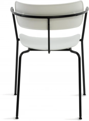 Кресло VAN HALLEN (mod. 2433) пластик/металл, 54,5х53,5х76 см, высота до сиденья 46 белый/черный Tetchair 14296