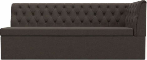 Диван кухонный Маркиз с углом справа (Коричневый/Рогожка) Лига Диванов арт.122441