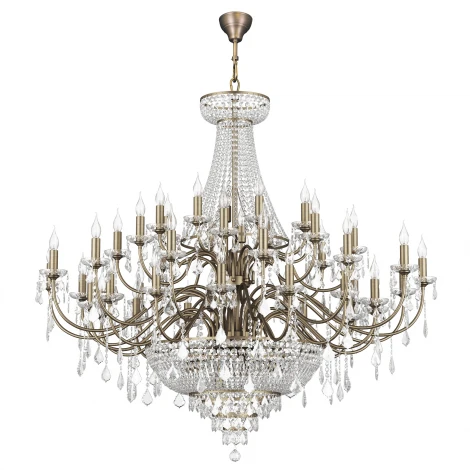 Подвесная большая люстра Osgona Classic 700511 (220V, хрусталь, на цепи, подсвечник, свеча)