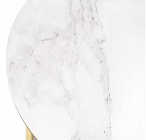 Комплект столиков Woodville Плумерия белый мрамор / золото 500008