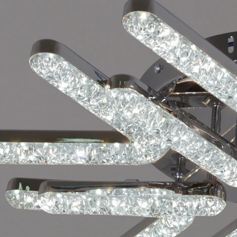 Потолочная люстра светодиодная на штанге с пультом с регулировкой цветовой температуры, яркости и ночным режимом Reluce 13190-0.3-6+6 CR