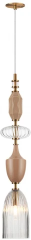 Подвесной светильник Odeon Light Terra 5414/1 античная бронза/терракот/беж/стекло/керамика E14 1*40W (220V, на проводе, круглые)