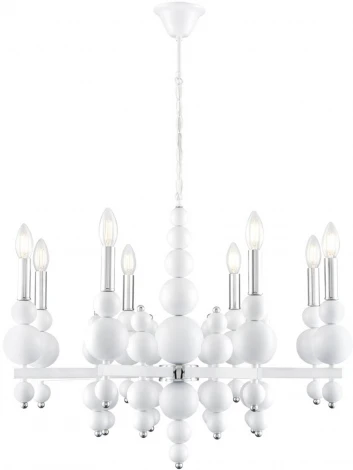 Подвесная люстра Lumion Nana 8260/8 белый/хром, металл E14 8*40W 220V (на цепи, свеча)