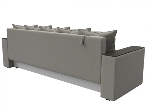 Диван прямой Дубай Лайт полки справа (ДСП,ЛДСП/Пластик/Рогожка/Бежевый) Лига Диванов 132280