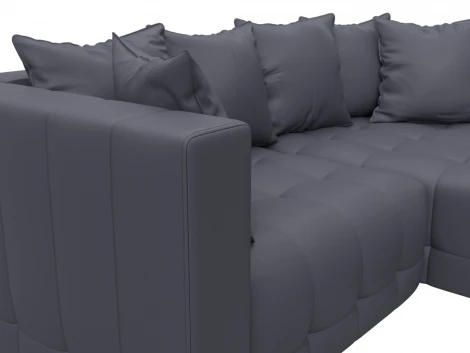 Диван угловой Лига-052 НПБ угол универсальный (ЛДСП,Брус,Фанера/Пластик/Экокожа/Серый) Лига Диванов 129913