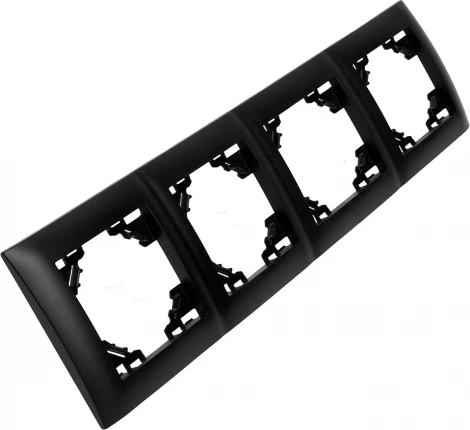 Рамка на 4 поста (черный) Stekker Эрна Элегант 49664