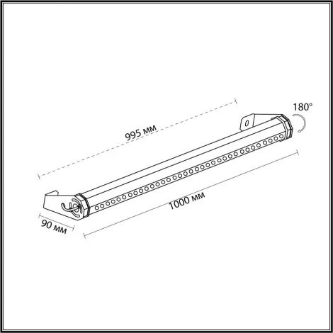 Архитектурная подсветка линейная IP65 Odeon Light Graze 7040/10WL черный/металл поворотная на 180 LED 12W 3000K 220V