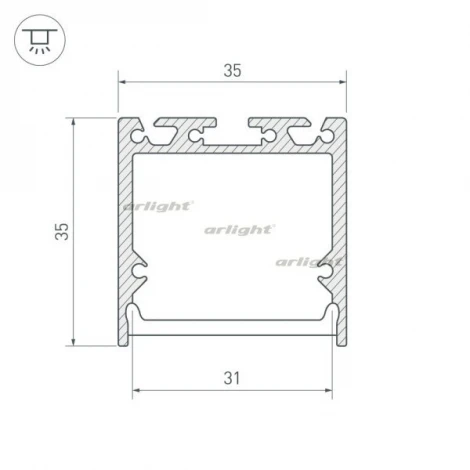 Профиль с экраном SL-LINE-3535-2500 BLACK+OPAL (Алюминий) 027986 Arlight SL-LINE
