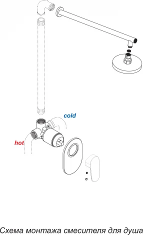 Смеситель Wasserkraft Aller 10651 С ВНУТРЕННЕЙ ЧАСТЬЮ, для душа